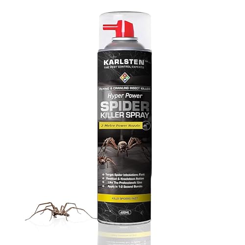 Karlsten Spider Killer Spray 600ml Spider Spray with 2m Power Nozzle Kills on Contact Long Lasting Protection