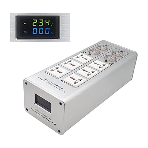 Toplionace Upgraded AC8.8 Audio Dedicated Power Filter Purifier Fever Smart Audio Power Supply 220V AC Power Socket 3000W LED Display Cover