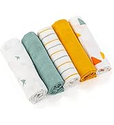 LaLoona Mullwindeln 5er Pack 70x70 cm - 5 Stückweiche Mulltücher & Spucktücher, ÖkoTex geprüfte B...