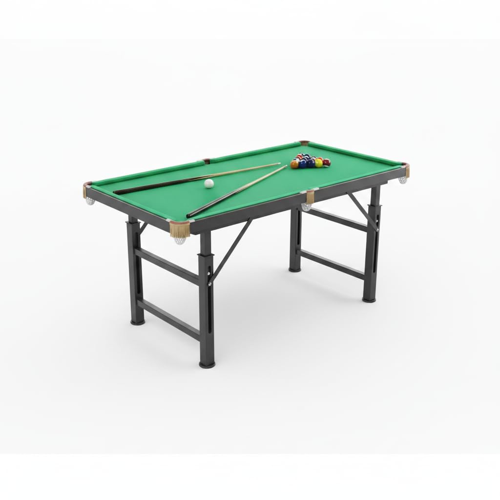 Qianly Mesa Billar Plegable, Billar para Niños y Adultos, Altura Ajustable 60-82cm, Juego Billar Compacto