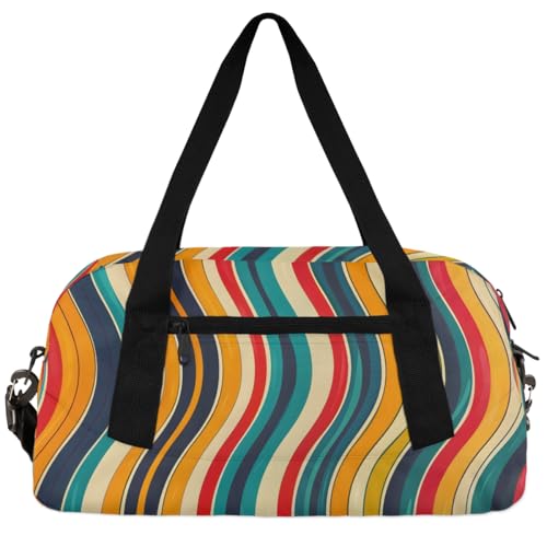 Rainbow Colored Kids Duffle Bag Boys Girls Small Sport Dance Gym Bag for Overnight Travel Weekender Carry On