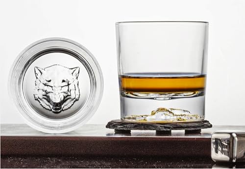 Image of Melbify Plain Wolf Whiskey Glass Gift Set | 2 pcs Set | 300 ML | Ultra-Premium | Imported | Luxurious | Ideal for Wedding Gifts, Anniversary, VIP and Corporate Gifts