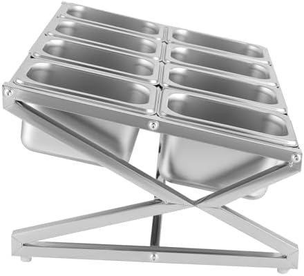 Adjustable 2-Tier Stainless Steel Spice Rack Organizer - 8 Pan Inclined Kitchen Shelf with Lids, Perfect for Kitchen Storage and Spice Organization