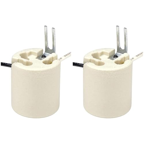Leviton 8052-1 Portalámparas de porcelana sin esmaltar, de una sola pieza, sin llave, incandescente, color blanco (paquete de 2)