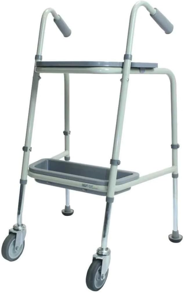 NRS Healthcare Duo Height Adjustable Walking Trolley, P23129, Pebble Grey