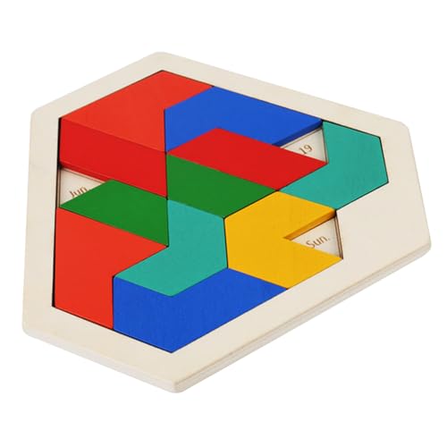 SANJAOYEE 木製テトリスパズル 木製パズル 6歳 7歳 色と形で図形感覚を育てる カレンダーパズル 11PCS 小学生 女の子 男の子 子供 パズル 誕生日 プレゼント 積み木 集中力ゲーム 知育道具
