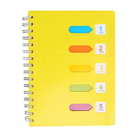 Tomaibaby Cuaderno espiral A5 con divisor de 5 temas Cover