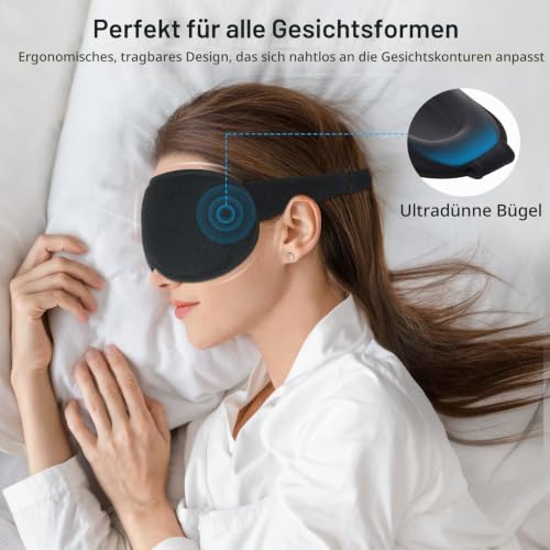 Gritin 3D Schlafmaske für Seitenschläfer Upgrade Atmungsaktive Schlafbrille – Ansicht 4