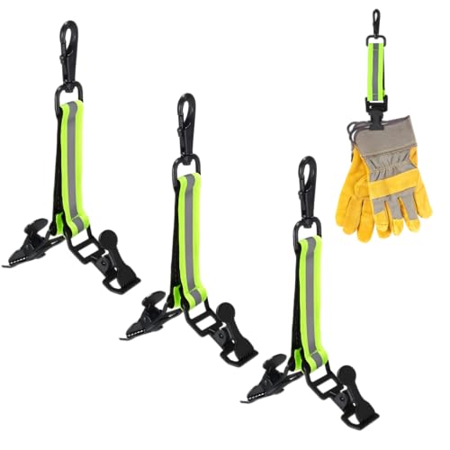 SATINIOR 3 Pieces Firefighter Glove Clip Firefighting Glove Safety Clip Turnout with Reflective Trim and Swivel Snap Hook Firefighting Gear Accessories for Work Firefighter Rescue Tools