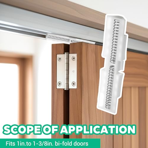 2 Pcs Bifold Door Springs Folding Closet Door Spring Pin for Doors Abs Rail White Hardware Top Mount Protect Doors Track Springs for Sliding Closet Bi Fold Sliding Guides miniatura 4