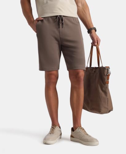 Image of Jockey AM14 Men Super Combed Cotton Rich Straight Fit Shorts with Zipper Pockets