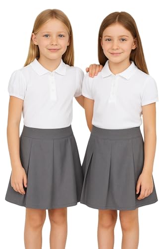 Falda plisada de colegio para niñas con cintura elástica cómoda de verano de 5 a 14 años 2