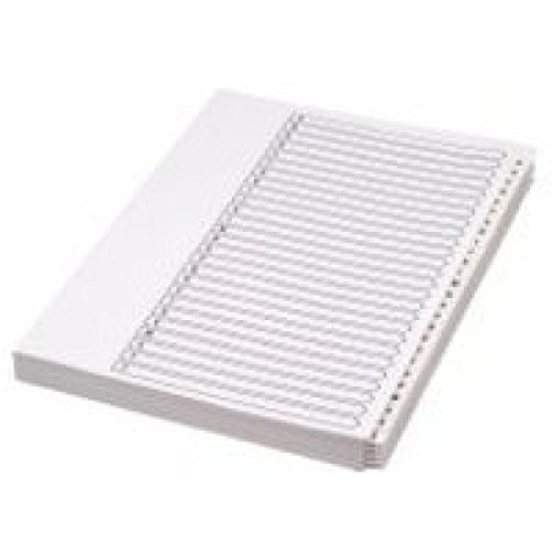 Image of Concord Presentation Index Unpunched White Mylar Tabs A-Z 26-Part A4 White Ref 75601 [Pack of 5]