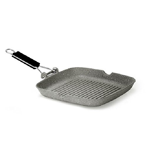 Poêle grill Rocher en aluminium épais sans PFOA pour viandes et légumes