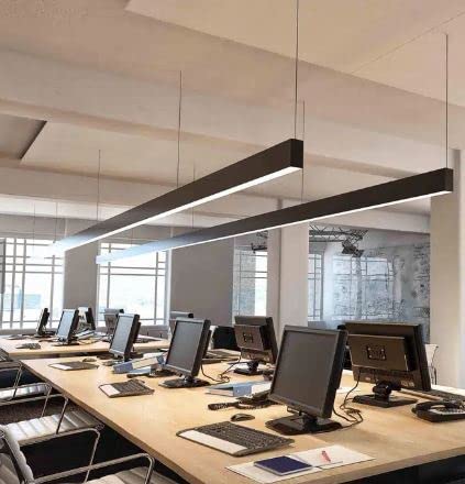 Image of Acco LED Aluminium Modern 4 Feet 5070 LED Profile Linear Light - 38W Warm White 3000K - Anti-Glare, Adjustable Hanging Wire - Aluminum Body - Energy Efficient Indoor Lighting for Office