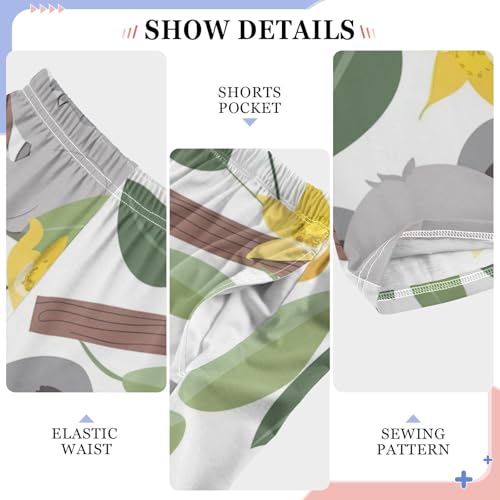 Koala Flowers Boys Long Pants Soft Trousers Elastic Waist Kids Lounge Bottoms with Pockets S-XL4