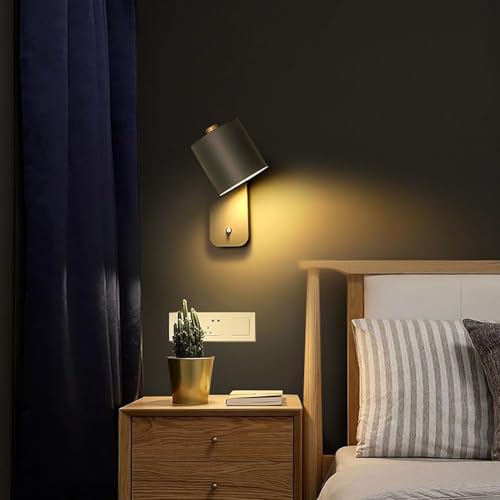 Lampe murale câblée et réglable en fer noir pour style industriel