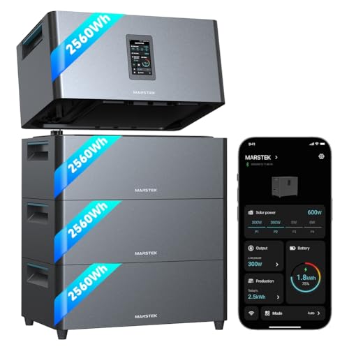 Marstek Jupiter C Plus Balkonkraftwerk mit Speicher & Wechselrichter: 0% MwSt, 10,24kWh LFP Speicher für Balkonkraftwerk, 4 MPPT 2400W PV-Eingang/800W Ausgang, App-Steuerung, Plug&Play, 6000 Zyklen