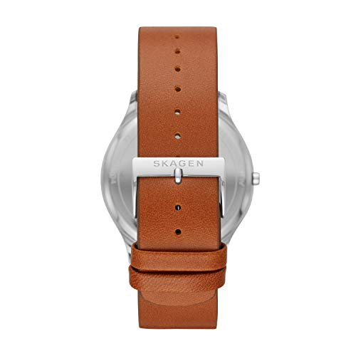 Skagen Men's Jorn Quartz Analog Stainless Steel And Leather Watch, Color: Silver/Blue (Model: Skw6546) #TOP3