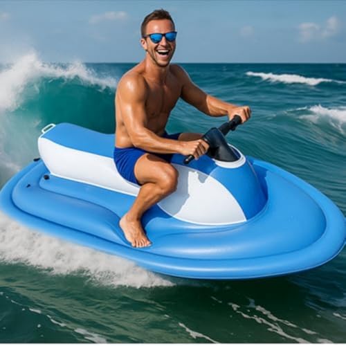 Aeroor 電動ジェットスキー、インフレータブルジェットスキー、インフレータブル水上バイク、大人と子供用の水中スクーター、海洋ダイビングと水泳用具、485ポンド容量、プール、湖、海用のツインフィンジェットスキー (スラスター500W(10000mAh),
