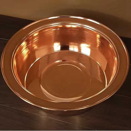 Lavabo para pies de cobre puro con borde liso artesanal miniatura 2