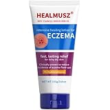 HEALMUSZ Eczema Cream, Maximum Strength 1% Hydrocortisone Eczema Relief Cream Anti-Itch Cream for Eczema-Prone & Dry Skin, Relief for Itching, Redness, Flaking and Irritated -3.4 Oz Tube