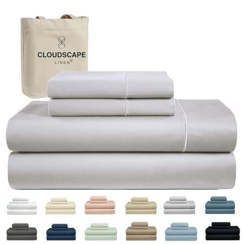 100% Egyptian Cotton California King Sheet Set, 4 Pieces Luxury Bedding Set, 1000 Thread Count,Hotel Quality, Silky Soft, Breathable and Durable, Deep Pockets up to 17, Silver