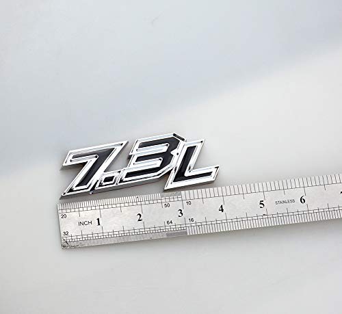 Image of 2Pcs 7.3L Emblems 3D Power Stroke Turbo Side Badge Nameplate Decal Stickers Logo Fit for 150 250 350 (Silver Black)