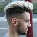 HAPPY&CC Thin Skin French Lace Toupee For Men Human Hair 1B Off Black Roots Ombre #60 Platinum Blond