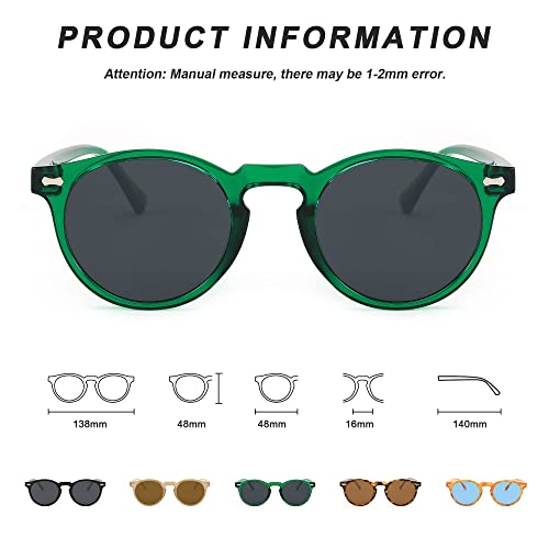 FEISEDY Small Face Sunglasses for Women Men Polarized Sunglasses Vintage Style UV400 Protection Sun Glasses B23554