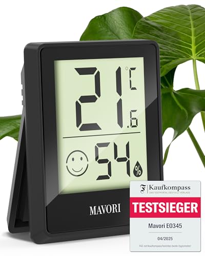 MAVORI® Hygrometer Thermometer innen - präziser Temperatur und Luftfeuchtigkeitsmesser innen - Thermometer Hygrometer innen, Temperaturmessgerät,...