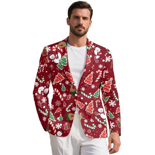 Men's Blazers Slim Fit One Button Long Sleeve Suit Lightweight Notched Lapel Casaul Jacket Festive Outfits S-5XL