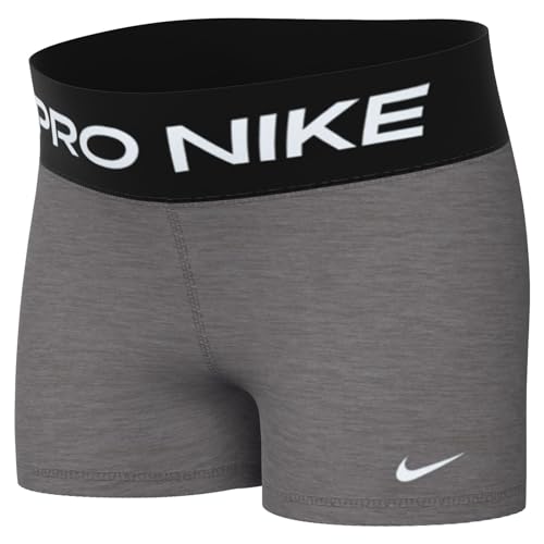 Nike Pro Dri-FIT Big Kids' (Girls') Shorts (Extended Size) (Black/Volt/White, DM8439-011)