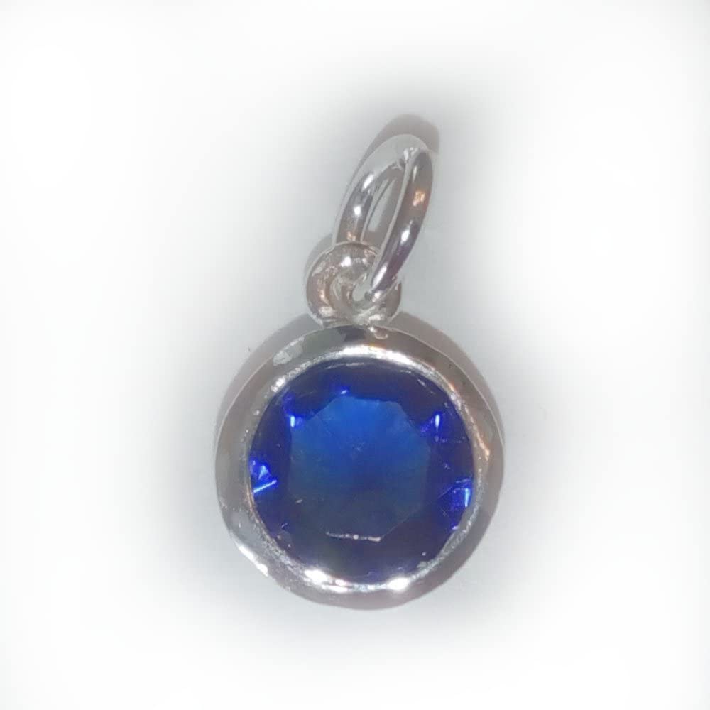2 qty Sterling Silver CZ Sapphire Color Crystal 8mm Charm Drop by JensFindings