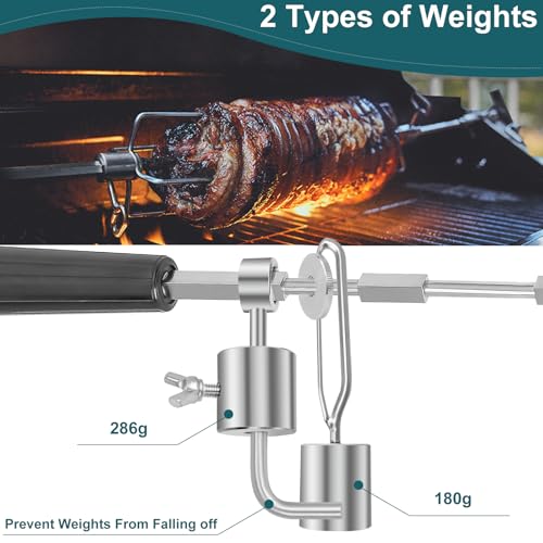 CiShow 2 STK Ausgleichsgewicht für Grillspie, 180g, 286g Counter Balance, Grillspießgewichte, Rotisseriespieß Ausgleichsgewicht, Ausgleichgewicht Drehspies, Edelstahl Spießgewicht für Drehspieß