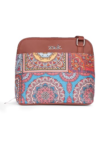 Image of ZOUK Printed Vegan Leather Out Of Office Sling Bag With Adjustable Strap For Women's Girls