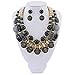 Bocar 3 Layer Chunky Statement Beaded Necklace Fashion Multi Layer Women Collar Necklace (NK-10625-Black-Set)
