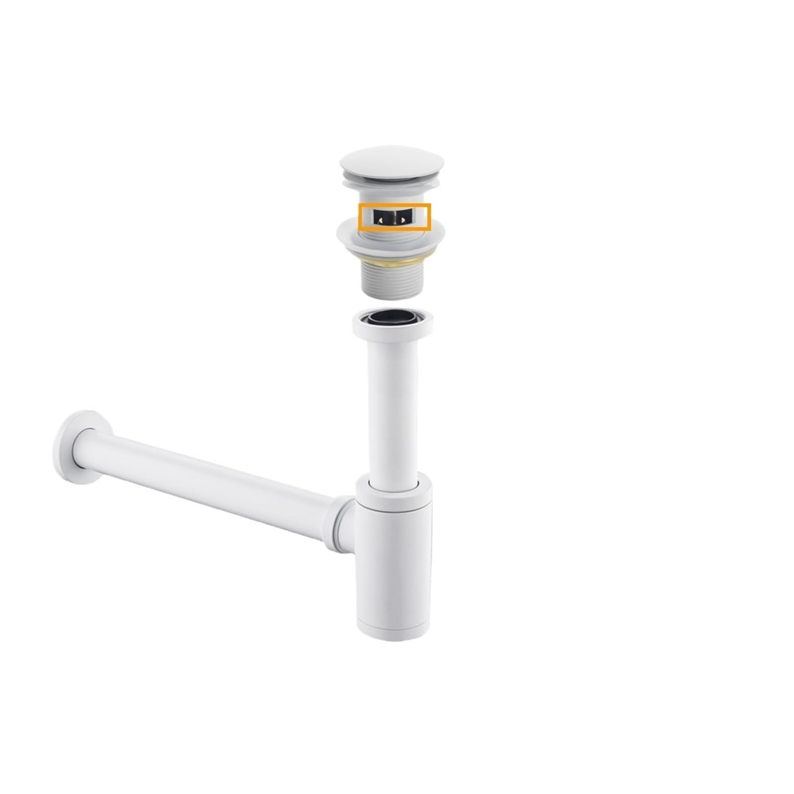 P Type Trap Bathroom Basin Bottle Trap Drain with Sink Pop Up Siphon Fixture P-Trap Hose for Home Renovation for Home(White Overflow)
