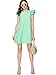Romwe Women's Ruffle Trim Sleeve Summer Beach A Line Loose Swing Dress Green L