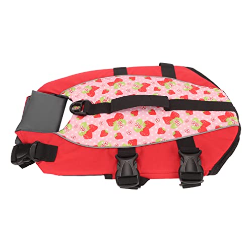 Dog Life Vest Adjustable Tear Safe Dog Floatation Swimming Jacket with Back Handle for Medium Large Pets Red (M)