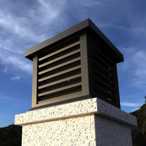 Chimney Cap, Square Fireplace Chimney Cover, Aluminum Alloy with Rainproof Tapered Top for Outside Flue Cover (Fits 24x24 Inch)