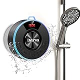 Certified IPX7 Waterproof Shower Bluetooth Speaker, Portable Shower Speaker Loud Clear Sound with Suction Cup, Wireless Portable for Bathroom, Hook Clip, Built-in Mic, 10H Playtime, Great Gift Idea