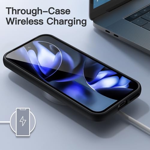 Image of JETech Matte Cover Case for Google Pixel 9a 6.3-Inch 2025, Frosted Translucent Back Protective Slim Phone Cover, Anti-Fingerprints (Black)