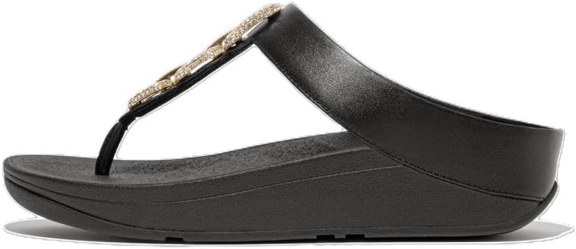 Fitflop Women's Fino Crystal-chain Leather Toe-post SandalsSandal