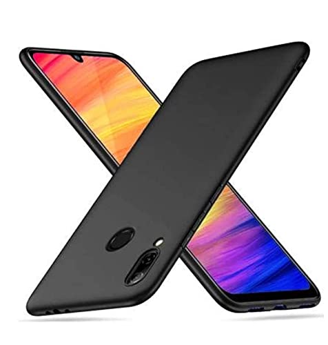 Image of Mobile Back Cover Case for Xiaomi Redmi Note 7 Pro (Silicone Case|CameraProtection|Black SC1510)