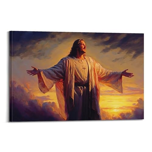 Toile chrétienne bras tendus idée cadeau spirituel pour la maison