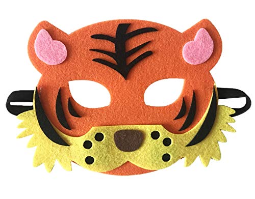 3 Piece Felt Masks Animal Halloween Masks Dress-Up Party Accessory Parent-Child Game(Tiger) #TOP6