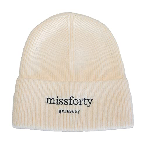 Bonnet oreille en tricot pour femme contre le froid blanc ivoire