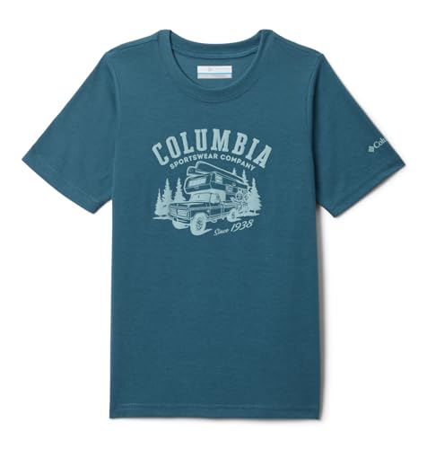 Columbia Youth La Poudre Pass Short Sleeve T-Shirt, Everblue/Camp Life, X-Large