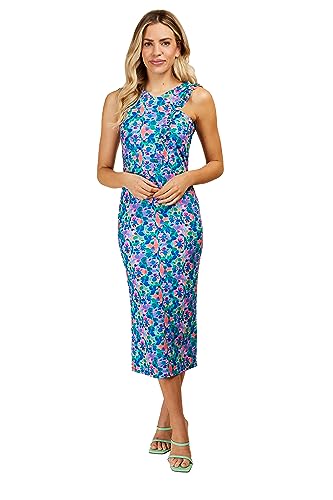 Little Mistress Floral Crossover Midi Vestido de cóctel, Multicolor, 38 para Mujer